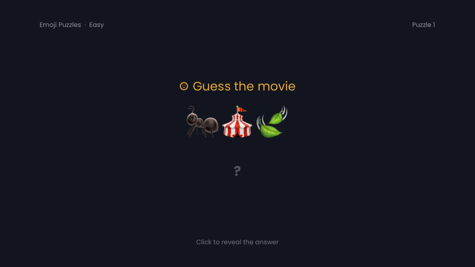 Guess the movie from three emoji: an ant, a circus tent and blowing leaves